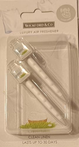 Image of Wickford & Co Car Scented Sticks Air Freshener | Clean Linen | Lasts up to 30 Days | Twin pack