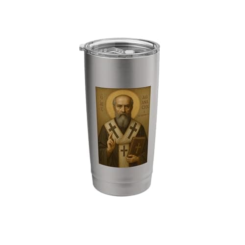 Image of Orthodox Patriarch St. Athanasius of Alexandria Icon Stainless Steel Insulated Tumbler