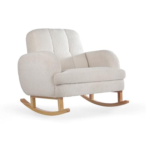 Image of CuddleCo Etta Cuddle Nursing Chair in Boucle Mushroom - Supportive Back, Wide Armrests, Extra-Wide Seat, Deep Cushioning, Cosy and Stylish