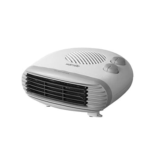 Image of Warmlite Portable Flat Fan Heater with 2 Heat Settings and Overheat Protection, 2000W, White, WL44004