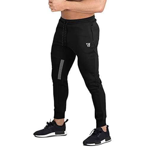 Image of BROKIG Mens Vertex Gym Joggers Sweatpants Tracksuit Jogging Bottoms Running Trousers with Pockets (S, Black)