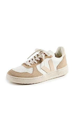Image of Veja V-10 CHROMEFREE Womens Casual Trainers in White Sable - 8 UK