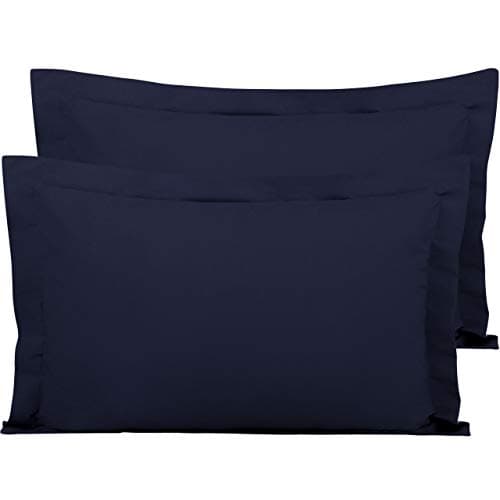 Image of FLXXIE 2 Pack 100% Brushed Microfiber 1800 Oxford Pillowcases, Stain Fade and Wrinkle Resistant, Soft and Cozy King Oxford Pillow Cases | Hotel Quality Pillow Shams, Navy, 50x90 cm