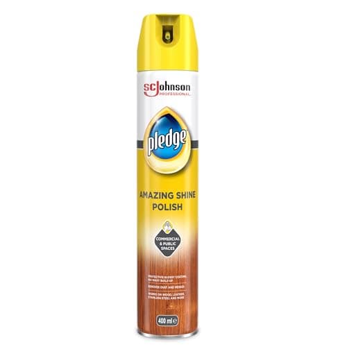 Image of SC Johnson Professional Pledge Amazing Shine Polish – Restores Gloss & Protects Surfaces – Quick Drying – Fresh Scent – 400ml Spray - For Professional Use Only