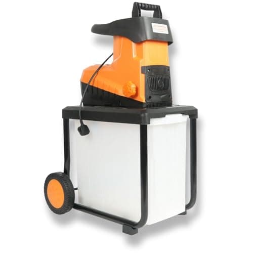 Image of LAZY TOOLS SHHHHHRED Ultra Quiet Garden Shredder 2800W - Adjustable Cutting Size, Max 45mm Capacity, 60L Collection Box, Automatic Feed, Induction Motor, Transport Wheels
