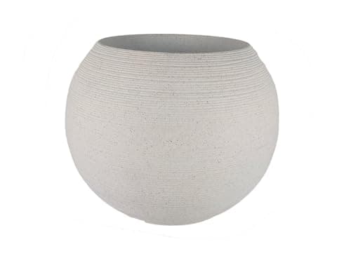 Image of simpa Sphere Globe Shape White Plastic Planter 35cm (H) x 35cm (D)