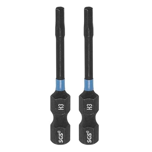 Image of sourcing map 2pcs Hex Head Wrench Drill Bit 3mm(H3) 1/4" Hex Shank 2"(50mm) Length S2 Steel Magnetic Hexagon Impact Drivers Metric Screwdriver Bit