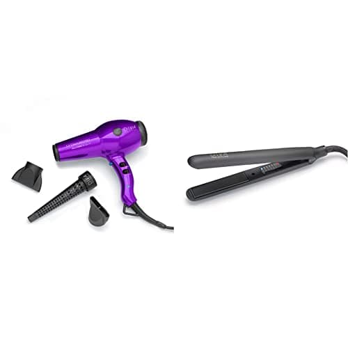 Image of Diva Professional Styling Ultima 5000 Pro Hairdryer - Purple & Digital Straightener and Styler Onyx