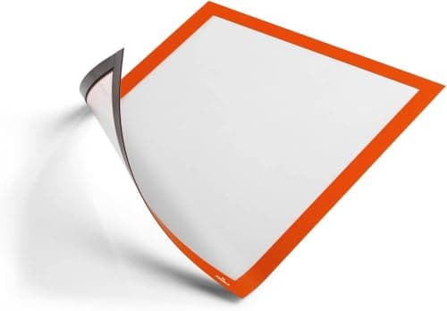 Image of Durable DURAFRAME Magnetic Frame - A4 Orange - Pack of 5 - Document Frame For Professional Internal Signage - Magnetic Attachment