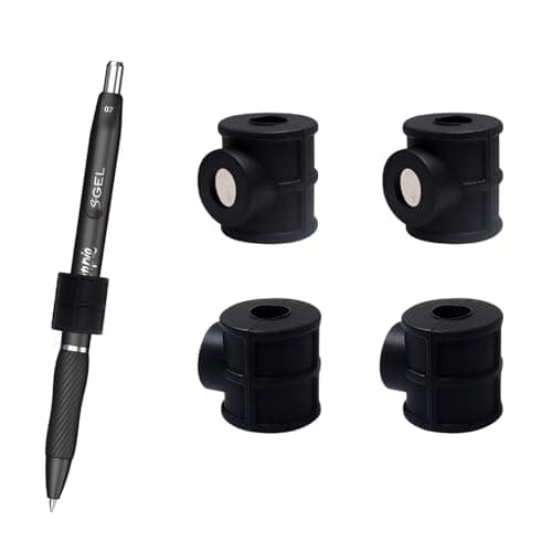 Image of Satiskid 4 Pack Magnetic Pen Holders, Adjustable Pen Stands with Strong Magnet for Pens, Pencils, Markers, Ideal for Fridges, Task Boards, Workshops, Classrooms and Offices