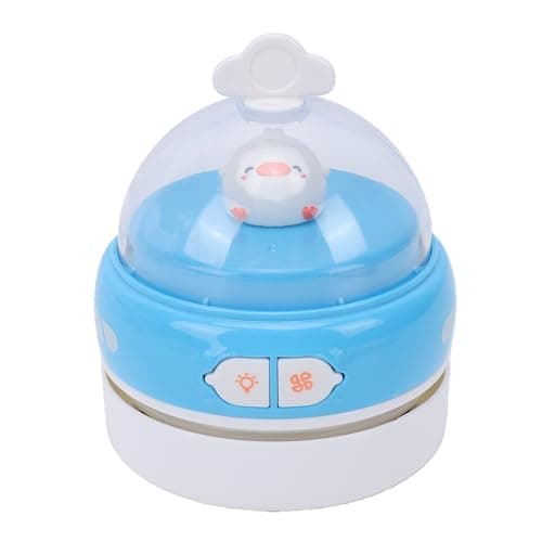 Image of OPPWONG Desktop Vacuum Cleaner, Portable Small Desk Vacuum Cleaners, Detachable Table Dust Collector with Night Light Function, Ideal for Cleaning Eraser Crumbs & Computer Keyboard (Blue)