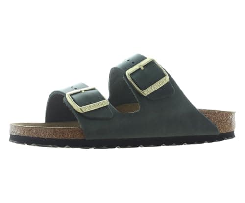 Image of Birkenstock Unisex Adult Arizona Soft Footbed Sandals, Thyme/Grass Green, 7 Women/5 Men