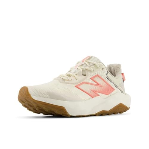 Image of New Balance Women's Dynasoft Nitrel V6 Trail Running Shoes, Angora/Sunfade Red/Timberwolf, 9