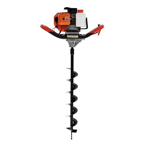 Image of Petrol Earth Auger 52CC 2 Stroke Post Hole Digger, Heavy Duty Fence Post Auger with 3 Drill Bits Included 4 6 8 Inch for Fence Post Digger Tree Planting and Landscaping