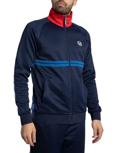 Image of Sergio Tacchini Men's Dallas Track Jacket, Maritime Blue/Adrenaline Rush/Nautical, M