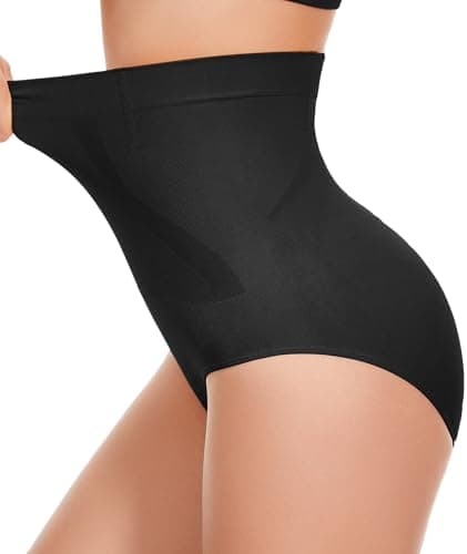 Image of SIMIYA Tummy Control Knickers High Waisted Shapewear for Women, Body Shaper Under Dresses, Pull In Knickers for Stomach, Hold Me In Pants for Party, Wedding & Everyday Wear Black