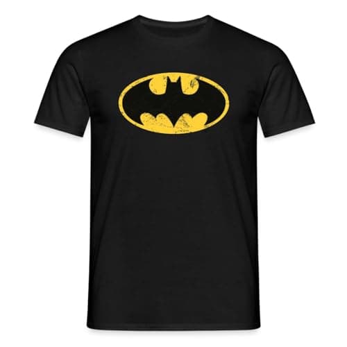Image of Spreadshirt DC Comics Batman Vintage Logo Men’s T-Shirt, S, Black