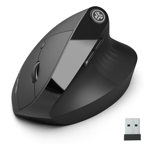 Image of JLab JBuds Ergonomic Mouse, Connect via Bluetooth or USB Receiver, Multi Device Vertical Mouse, Silent Ergo Full-Size Rechargeable Wireless Mouse for Laptop Computer, Desktop PC, Tablet, Windows/Mac