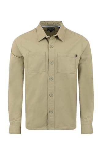 Image of Weird Fish Bear Workwear Twill Overshirt Laurel Green Size L