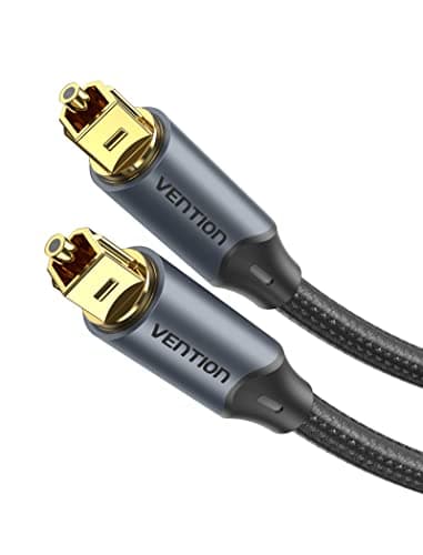 Image of VENTION Optical Audio Cable 2m Digital Optical Audio Cable Toslink Optical Cable for Soundbar to Tv, Optical Lead Gold-Plated for Home Cinema, S/PDIF, PS4, Xbox, Stereo System - Black