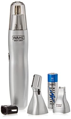 Image of Wahl 3-in-1 Personal Trimmer, Trimmers for Men and Women, Nose Ear and Eyebrow Trimmer, Washable Heads, Trim Sideburns and Facial Hair, Peach Fuzz Trimming, Cordless