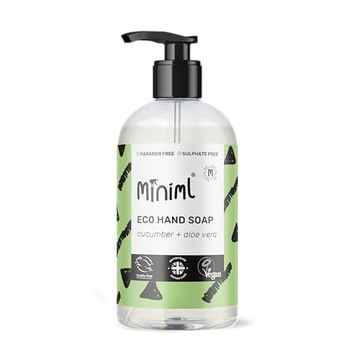 Image of Miniml Hand Soap Wash Liquid 500ml - Cucumber & Aloe Vera Infused Eco Friendly Hand Washing Liquid Gel for Soft and Sensitive Skin Care - 100% Vegan & Cruelty Free, Packaging May Vary