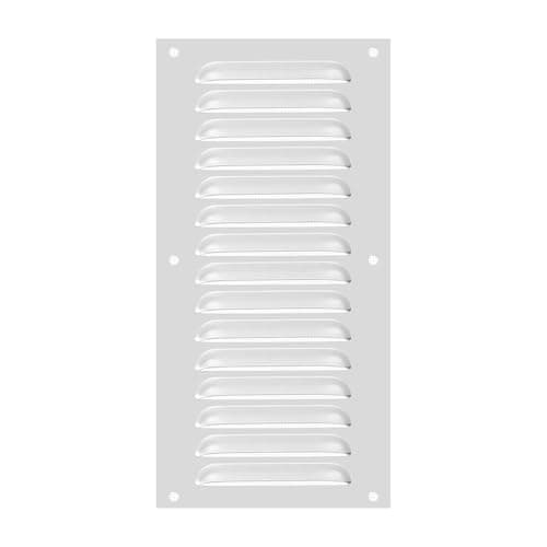 Image of PATIKIL 12x6 Inch Aluminum Vent Cover, Screen Air Grille Ventilation Cover HVAC Louvered Grill Built-in Mesh for Home Kitchen Fireplace Bathroom Wall Ceiling, Silver
