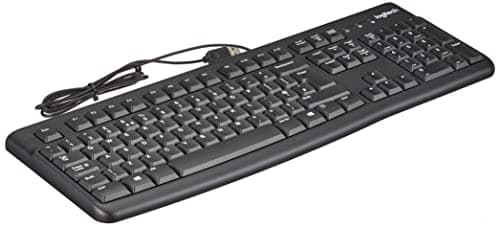 Image of Logitech K120 Wired Business Keyboard for Windows or Linux, USB Plug and Play, Full-Size, Spill Resistant, Curved Space Bar, PC/Laptop, QWERTY UK Layout, Black