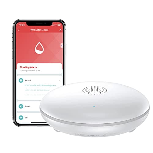 Image of Heiman Water Leak Detector with Battery, Wifi Smart Water Detector Sensor App Alerts, 10 Years Sensor, IP67 Waterproof, 75 dB WiFi 2.4 GHz for Kitchen, Basement, Cellar and Bathroom, WS2WL, 1 Pack