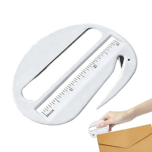 Image of Letter Opener with Magnifier and Ruler - Multifunctional Letter Opener with Stainless Steel Blade | Precise Letter Opener and Built-in Ruler for Office, Student, Home, Travel, Dorm, University