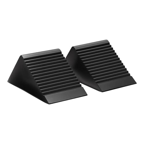 Image of Wiltec Rubber Wheel Chock 129 x 77 x 60 mm Set of 2 Wedges 2 Tons per Pair for Trailers, Motorhomes and Cars
