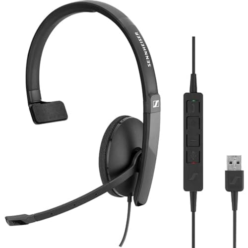Image of Sennheiser SC 130 USB-C Mono Headset (508353) - Professional Monoaural Headset with Clear Audio Quality, USB-C Interface, Ergonomic Design and Easy Call Control - Ideal for Telecommunications