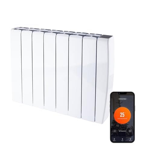 Image of TCP Smart Ceramic Panel Radiator 2000W (White) – Smart WiFi Electric Heater with Remote App Control, Slimline Wall Mounted Design, Ceramic Core Fast Heat, Energy Saving