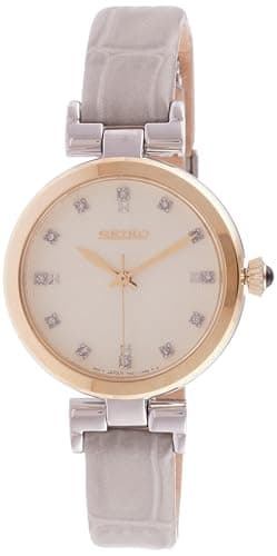 Image of Seiko Women's | Champagne Dial | Beige Leather Strap SRZ546P1