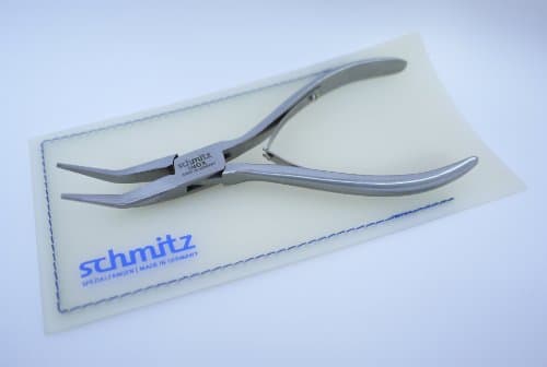 Image of Snipe Nose Pliers 5.3/4'' | schmitz 4413FP00-RF | Long, Bent and Smooth Jaws | INOX - Stainless Steel | Box Joint for Professionals | Made in Germany - Solingen