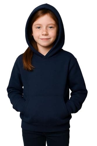 Image of A2Z 4 Kids Girls Boys Plain Sweatshirt Tie Dye Pullover - Plain Sweat Hoodie Navy 9-10