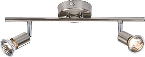 Image of Knightsbridge 230V GU10 Twin Bar Spotlight-Brushed Chrome