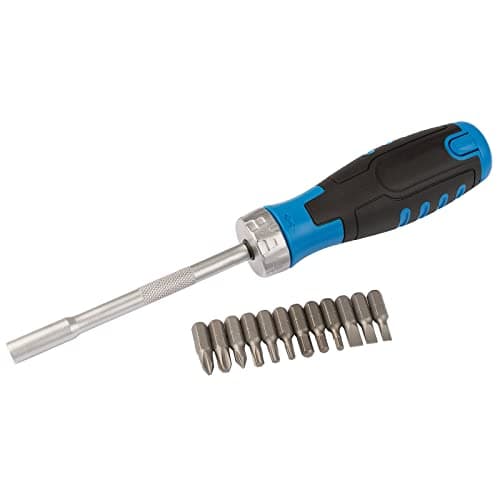 Image of Draper 13 Piece Ratchet Screwdriver Set | Internal Storage | 12x25mm Bits | DIY Home Professional and Car Kit | Flathead, Cross Slot, Hex and Tx-Star Hand Tools | 70442