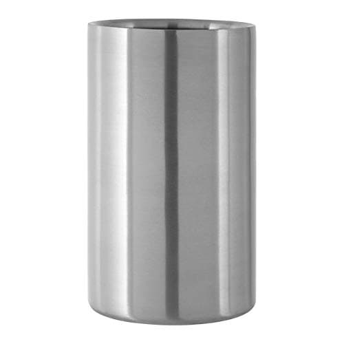Image of Premier Housewares Double Wall Stainless Steel Brushed Finish Wine Cooler | Elegant Design Wine Cooler for Parties | Thermal Champagne Cooler for Kitchen | Durable Bottle Cooler