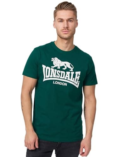 Image of Lonsdale Men's Logo T-Shirt, Bottle Green, XL