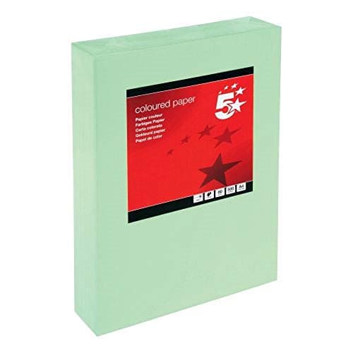 Image of 5 Star 936283 Coloured Copier Paper Multifunctional Ream-Wrapped 80gsm A4 Medium Green [500 Sheets]