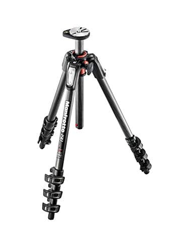 Image of Manfrotto MT190CXPRO4 Carbon Fiber Tripod, 4-Section, for Mirrorless and DSLR Cameras, Black/Anthracite