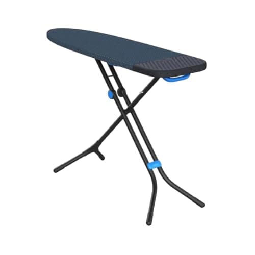 Image of Joseph Joseph Glide Plus Ironing Board 130 x 38cm with Compact Adjustable Legs and Integrated Heat Resistant Steam Iron Rest Advance, Anti-drip, super absorbent cotton cover, Black/Blue