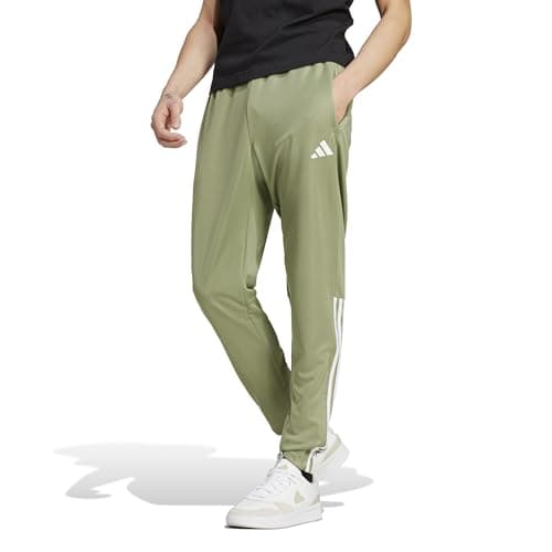 Image of adidas Men's Sereno Cut 3-Stripes Regular Slim Tapered Pants, Tent Green/White, Small