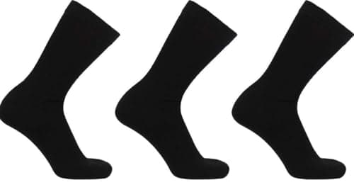 Image of COSHAL® 3 Dress Socks Mens Suit socks Cotton Rich Classic Suitable for Work Casual Wear Breathable Smart Dress Socks Soft Men Dress Sock Size (6-11) Black