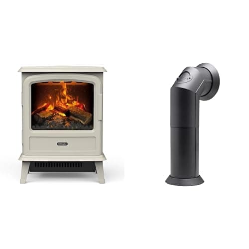 Image of Dimplex Evandale Pebble Optimyst Light Grey Electric Stove Fire and Stove Pipe Accessory for Electric Fires