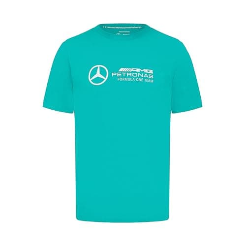Image of Mercedes AMG Petronas F1 Men's Tshirt with Large 3D Team Logo Execution - Ultra Teal - Size: S