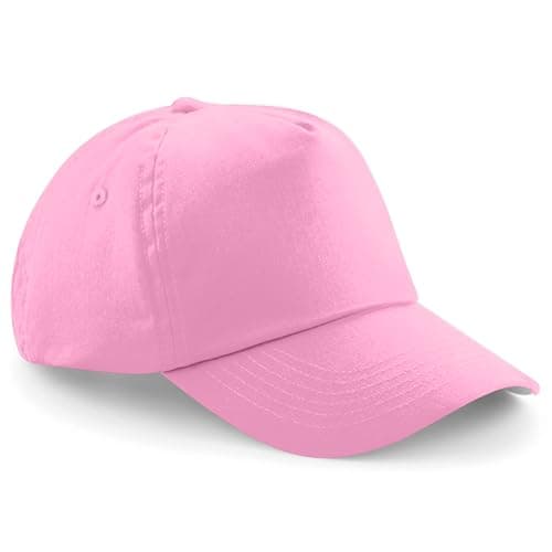 Image of HiFEN® Unisex Kids 5 Panel Pre-Curved Plain Adjustable Baseball Cap (Classic Pink)