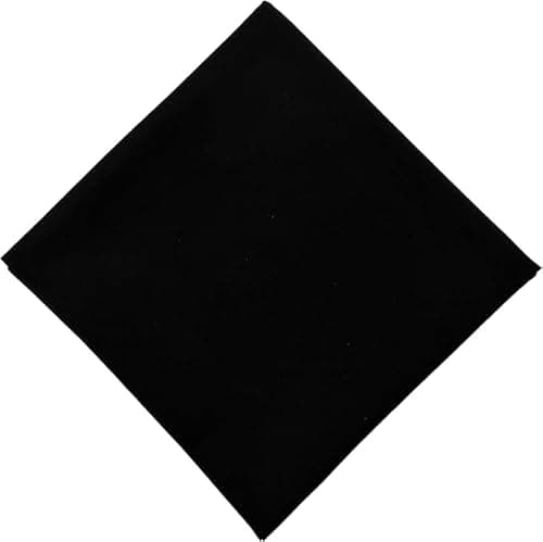 Image of Kiran Fashion Bandana HEadband Scarf headscarf Unisex Men Woman Plain Solid Colour, Cotton Bandana Head Neck Wrist Handwrap (Black)