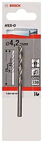 Image of Bosch Professional 1x Metal drill bits HSS-G DIN 338 (for metal, Ø 4.2 x 43 x 75 mm, Accessory Drill Driver)